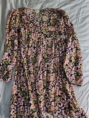 Billabong Floral Long Sleeve High-Low Dress